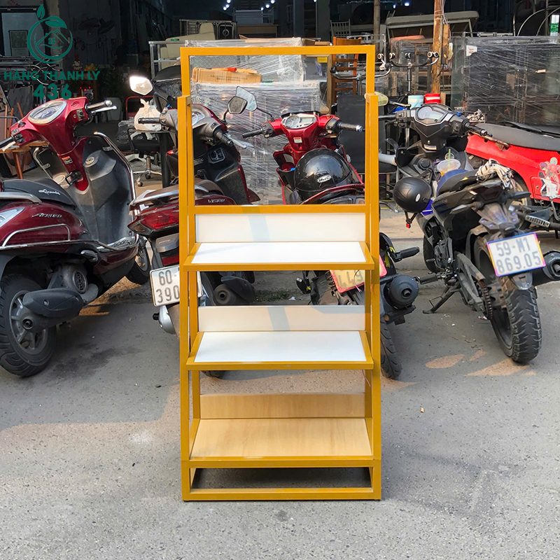 Kệ Trưng Bày Cũ 60CMX30CMX1M35 Khung Sắt Sơn Vàng ke-trung-bay-cu-60cmx30cmx1m35-khung-sat-son-vang-3 Kệ Trưng Bày Cũ 60CMX30CMX1M35 Khung Sắt Sơn Vàng