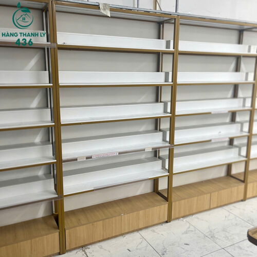 Kệ Trưng Bày Cửa Hàng Cũ 1M2X30CMX2M Màu Vàng Trắng 5 ke trung bay cua hang cu 1m2x30cmx2m mau vang trang 3