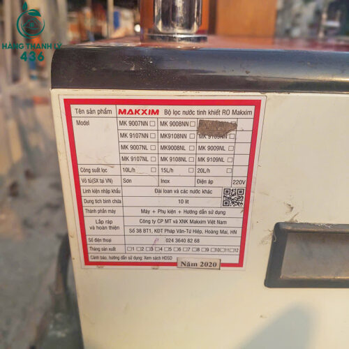 Máy Lọc Nước Cũ Makxim RO Màu Đỏ Có Nóng Lạnh