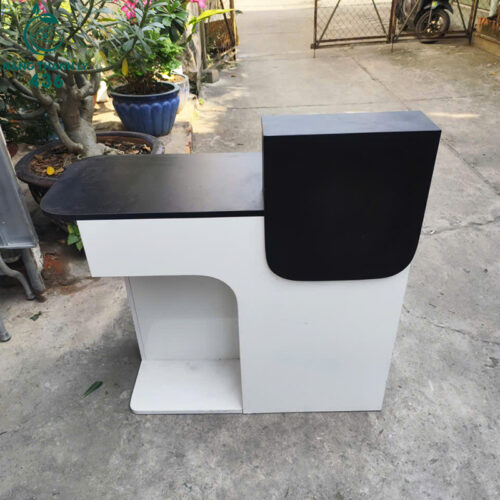 Quầy Lễ Tân Cũ 1MX40CMX1M Bo Cong Thiết Kế Kèm Hộc Tủ
