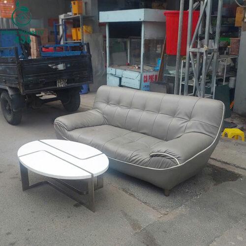 sofa cu 1m9x80cm boc da mau xam thiet ke hien dai 1