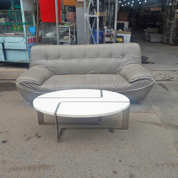 sofa cu 1m9x80cm boc da mau xam thiet ke hien dai 2