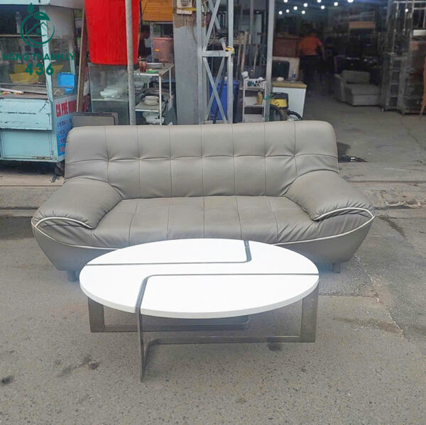 sofa cu 1m9x80cm boc da mau xam thiet ke hien dai 3