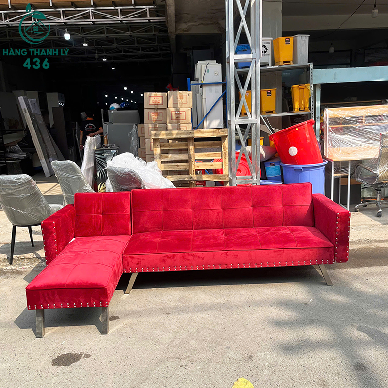 sofa-giuong-cu-boc-nhung-mau-do-do-sang-trong-2 Sofa Giường Cũ Bọc Nhung Màu Đỏ Đô Sang Trọng