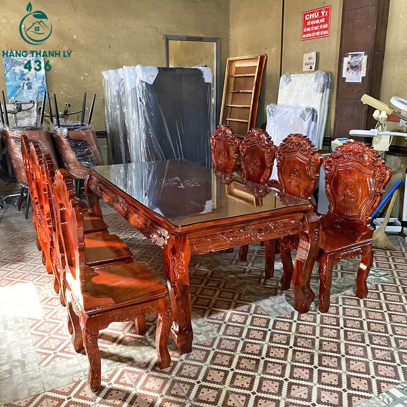 Thanh Lý Bộ Bàn Ăn 8 Ghế Gỗ Tràm Màu Nâu Đỏ Mới 99% thanh-ly-bo-ban-an-8-ghe-go-mau-nau-do-moi-99-1 Thanh Lý Bộ Bàn Ăn 8 Ghế Gỗ Tràm Màu Nâu Đỏ Mới 99%