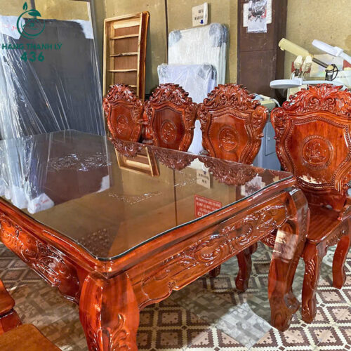 Thanh Lý Bộ Bàn Ăn 8 Ghế Gỗ Tràm Màu Nâu Đỏ Mới 99% 7 Thanh Lý Bộ Bàn Ăn 8 Ghế Gỗ Màu Nâu Đỏ Mới 99%