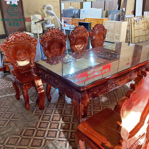 Thanh Lý Bộ Bàn Ăn 8 Ghế Gỗ Tràm Màu Nâu Đỏ Mới 99% 6 Thanh Lý Bộ Bàn Ăn 8 Ghế Gỗ Màu Nâu Đỏ Mới 99%