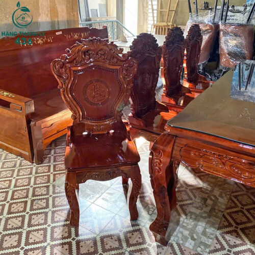 Thanh Lý Bộ Bàn Ăn 8 Ghế Gỗ Tràm Màu Nâu Đỏ Mới 99% 4 Thanh Lý Bộ Bàn Ăn 8 Ghế Gỗ Màu Nâu Đỏ Mới 99%