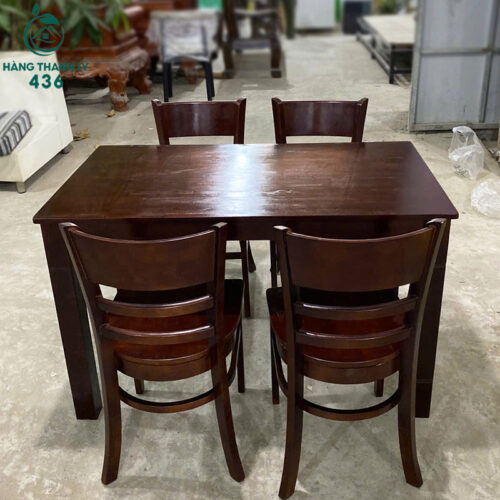 thanh ly bo ban an go 4 ghe mau nau dam moi 99 1