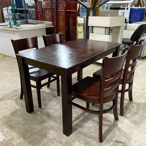 thanh ly bo ban an go 4 ghe mau nau dam moi 99 2