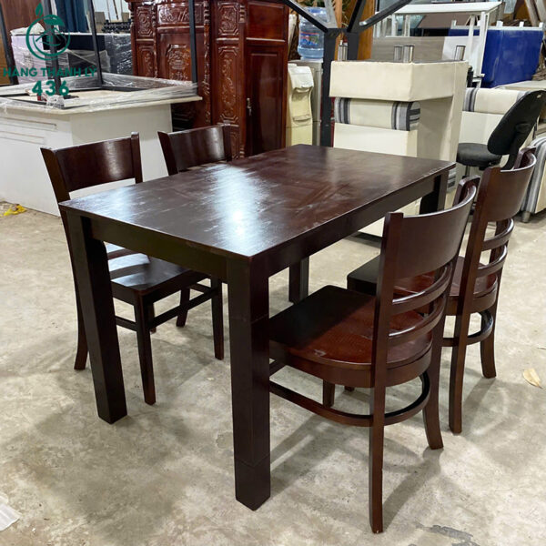 thanh ly bo ban an go 4 ghe mau nau dam moi 99 2