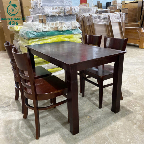 thanh ly bo ban an go 4 ghe mau nau dam moi 99 4