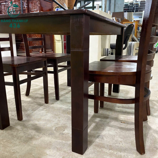 thanh ly bo ban an go 4 ghe mau nau dam moi 99 5