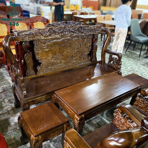 thanh ly bo ban ghe go tram tay 10 cham rong bat tien moi 99 5