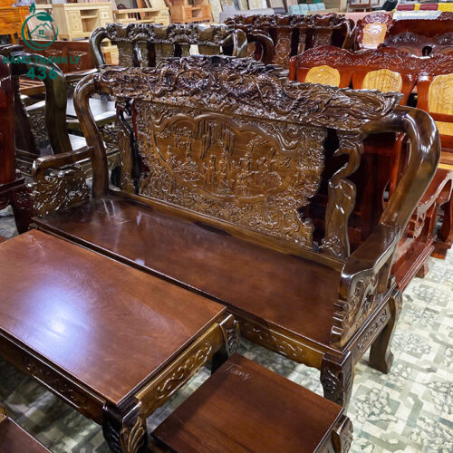 thanh ly bo ban ghe go tram tay 10 cham rong bat tien moi 99 7