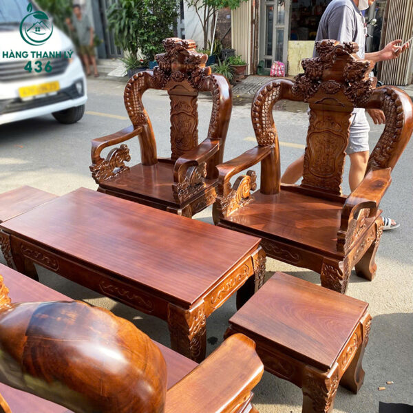 thanh ly bo ban ghe go tram tay 12 cham rong noi moi 99 4