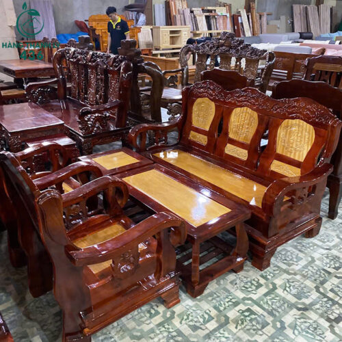 Thanh Lý Bộ Bàn Ghế Gỗ Tràm Trung Nhỏ Mới 99%