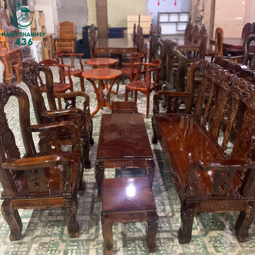 Thanh Lý Bộ Salon Gỗ Tràm Tay 8 Chạm Khắc Sắc Nét Mới 99% 4 thanh ly bo salon go tram tay 8 cham khac sac net moi 99 2