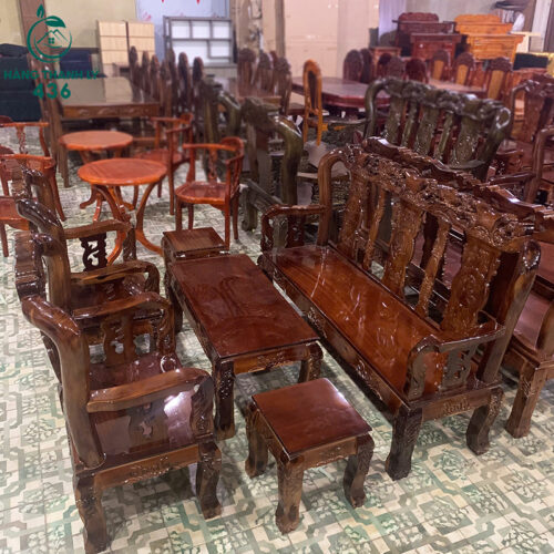 Thanh Lý Bộ Salon Gỗ Tràm Tay 8 Chạm Khắc Sắc Nét Mới 99% 2 thanh ly bo salon go tram tay 8 cham khac sac net moi 99 4