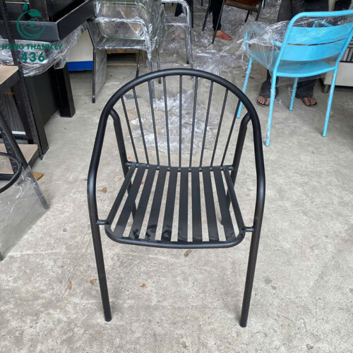 Thanh Lý Ghế Cafe Nan Ngang Thoáng Mát Màu Đen Mới 99%