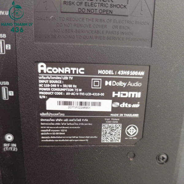 tivi led aconatic 43 inch cu man hinh full hd sac net 4