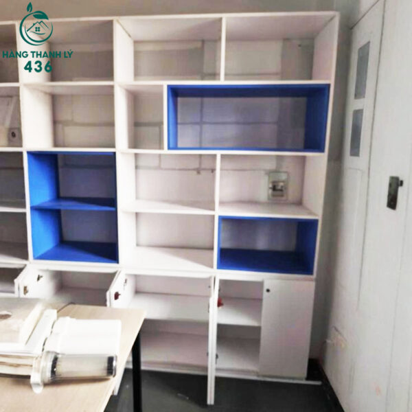 Tủ Hồ Sơ Cũ 2M4X2M4X40CM Phối Màu Xanh Trắng Có Ngăn Cánh Mở