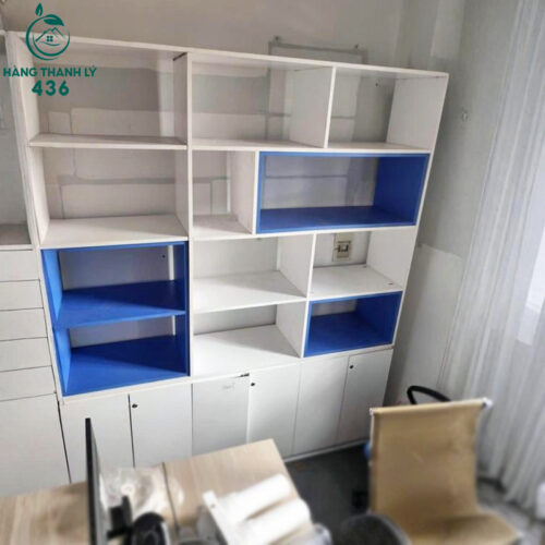 Tủ Hồ Sơ Cũ 2M4X2M4X40CM Phối Màu Xanh Trắng Có Ngăn Cánh Mở