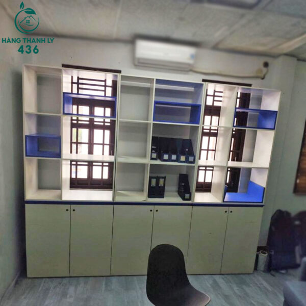 tu ho so cu 3mx2m4x40cm phoi mau xanh trang thiet ke nhieu ngan ke 2