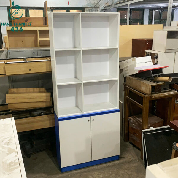 tu ho so cu 80cmx2m4 phoi mau xanh trang nhieu ngan ke 1