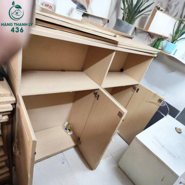 tu ho so van phong cu 1m5x1m35x40cm co ke tren va tu duoi 1