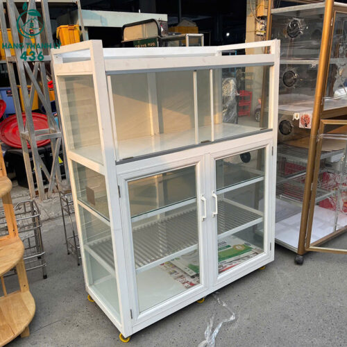Tủ Kính Trưng Bày Cũ 2 Tầng Có Bánh Xe 3 Tủ Kính Trưng Bày Cũ 2 Tầng Có Bánh Xe