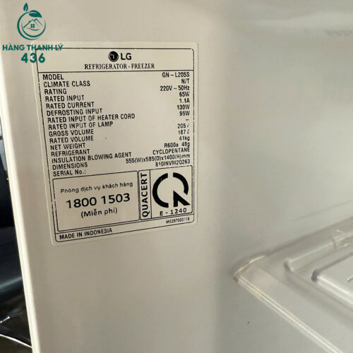 tu lanh cu lg mau bac gn l205s dung tich 187 lit 4