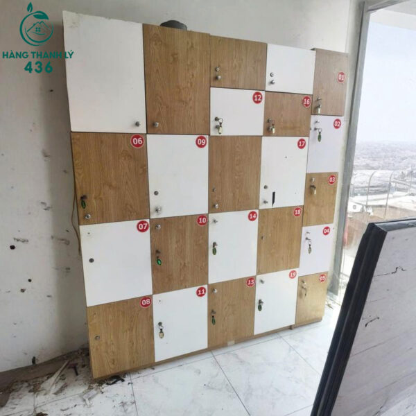 tu locker go cu nhieu ngan chia o tien loi