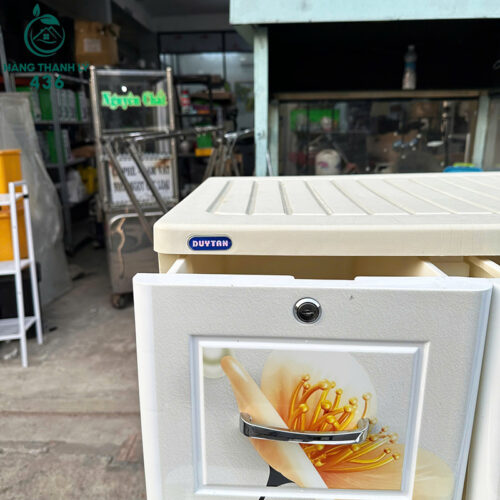 Tủ Nhựa Duy Tân Cũ 6 Ngăn Kéo In Hoa Trang Trí 6 tu nhua duy tan cu 5 ngan keo in hoa trang tri 2