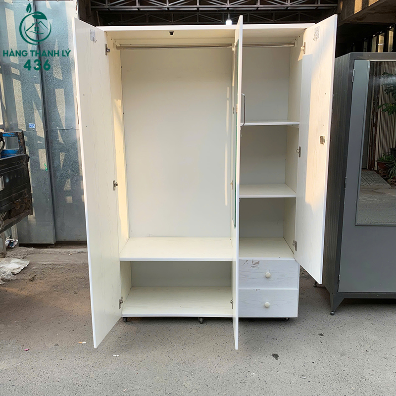 Tủ Quần Áo Cũ 1M2X46CMX1M9 3 Cánh Màu Trắng tu-quan-ao-cu-1m2x46cmx1m9-3-canh-mau-trang-1 Tủ Quần Áo Cũ 1M2X46CMX1M9 3 Cánh Màu Trắng