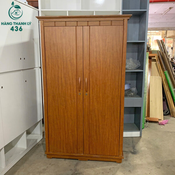 tu quan ao cu 1mx2m 2 canh co ngan treo va ke de do tien loi 1