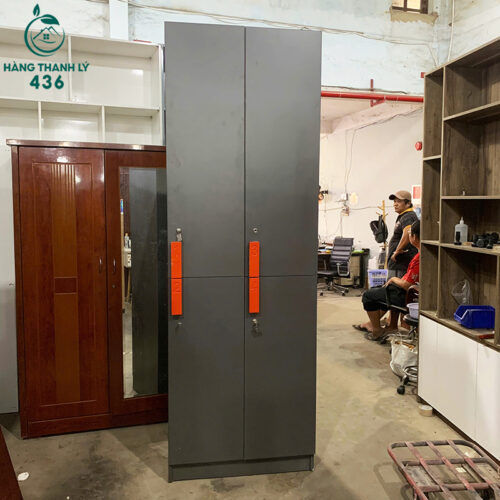 Tủ Quần Áo Cũ 80CMX2M4 4 Cánh Màu Xám Thiết Kế 2 Tầng 4 Tủ Quần Áo Cũ 80CMX2M4 4 Cánh Màu Xám Thiết Kế 2 Tầng