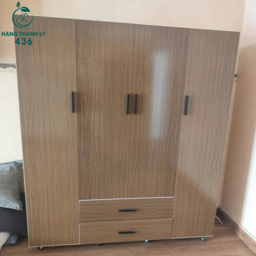 Tủ Quần Áo Nhựa Cũ 1M6X1M8X45CM 4 Cánh Chia Khoang Rộng