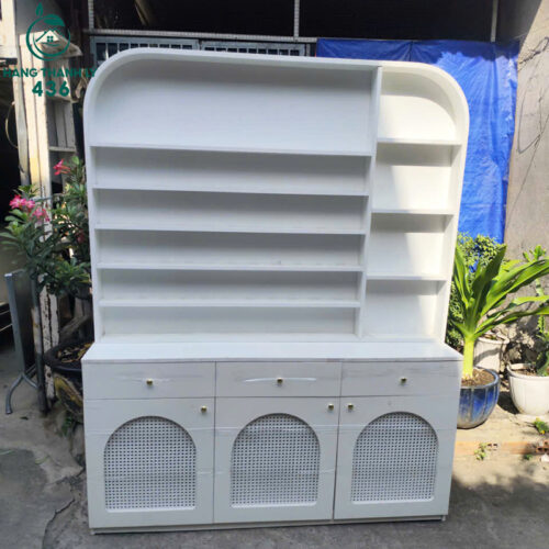 Tủ Trưng Bày Cũ 1M6X30CMX2M Thiết Kế Bo Cong Hiện Đại