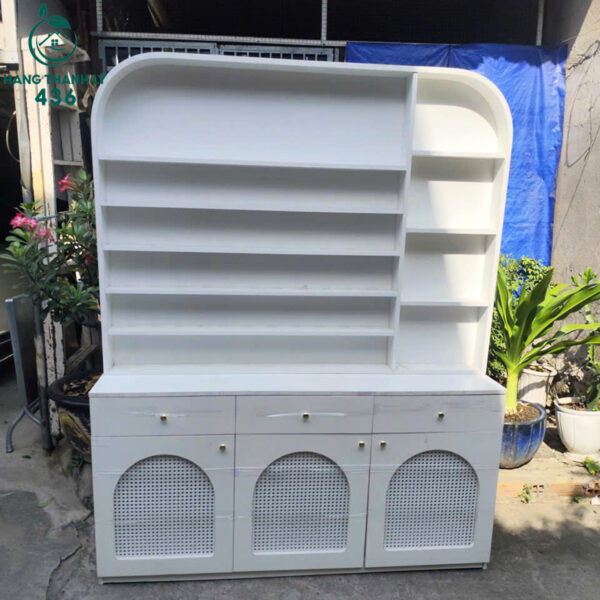 Tủ Trưng Bày Cũ 1M6X30CMX2M Thiết Kế Bo Cong Hiện Đại