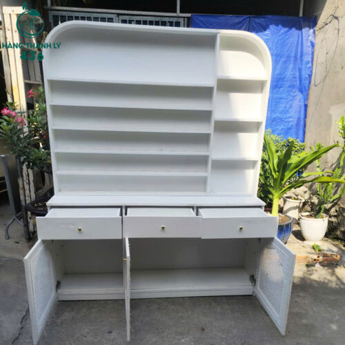 Tủ Trưng Bày Cũ 1M6X30CMX2M Thiết Kế Bo Cong Hiện Đại