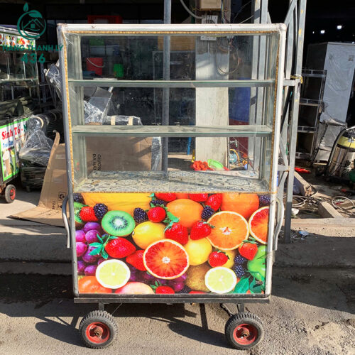 Xe Bán Hàng Cũ 1M1X84CMX52CM Có Tủ Kính Nhiều Tầng