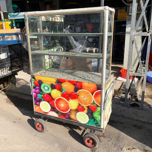 Xe Bán Hàng Cũ 1M1X84CMX52CM Có Tủ Kính Nhiều Tầng