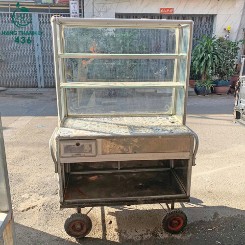 Xe Bán Hàng Cũ 1M1X84CMX52CM Có Tủ Kính Nhiều Tầng