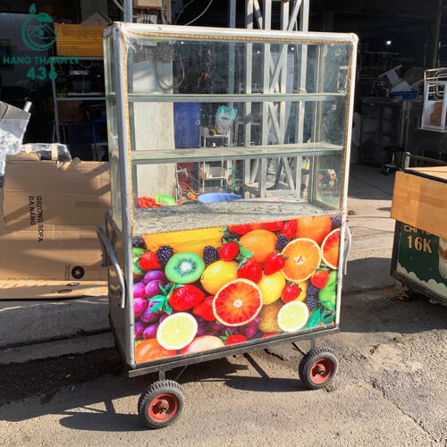 Xe Bán Hàng Cũ 1M1X84CMX52CM Có Tủ Kính Nhiều Tầng