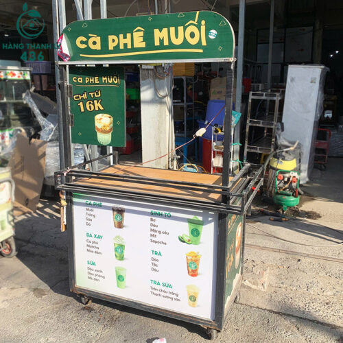 Xe Bán Nước Cũ 1M1X94CMX70CM Gắn Menu Trưng Bày Rõ Ràng