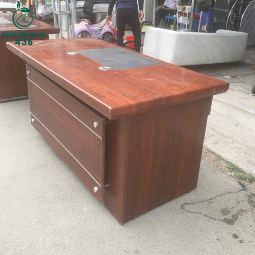 ban giam doc cu 1m6x80cm go nau co hoc hai ben 1