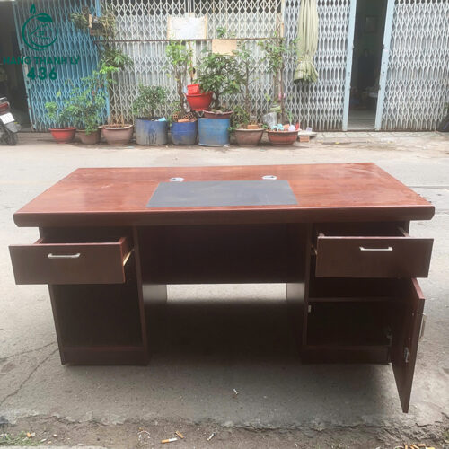 ban giam doc cu 1m6x80cm go nau co hoc hai ben 2