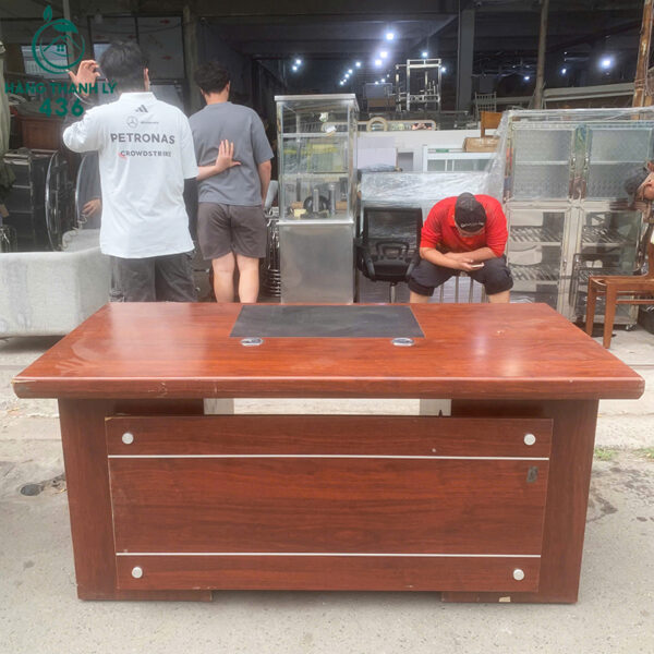 ban giam doc cu 1m6x80cm go nau co hoc hai ben 4