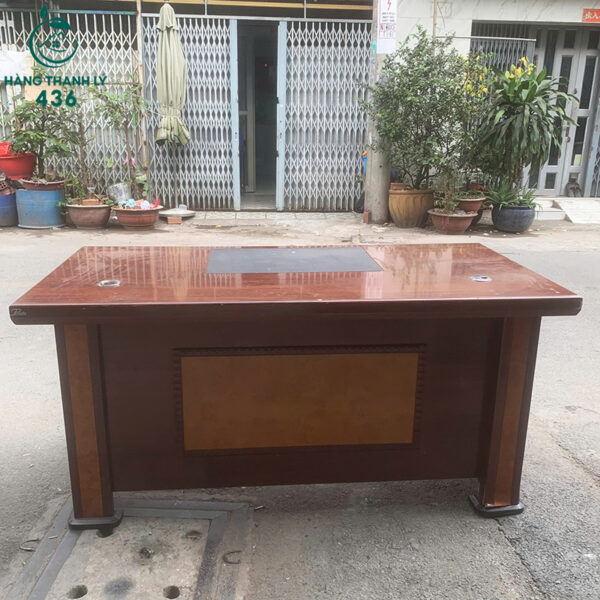 ban giam doc cu 1m6x80cm go nau thiet ke khong hoc 2